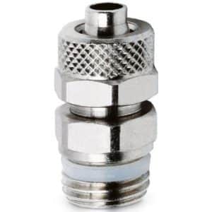 Camozzi push-on fitting i messing med 8/6 mm slangetilslutning og G1/4 gevind