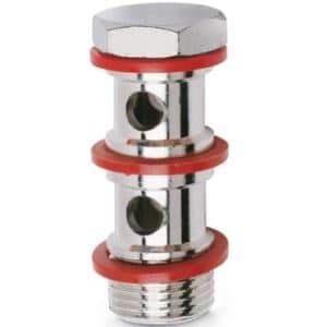 Camozzi push-on fitting double banjo bolt i messing med G1/8 gevind