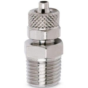 Camozzi push-on fitting konisk i messing til pneumatisk tilslutning 6/4 mm rør og 1/4 tommer gevind
