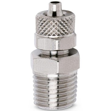 Camozzi push-on fitting konisk i messing til pneumatisk tilslutning 6/4 mm rør og 1/4 tommer gevind