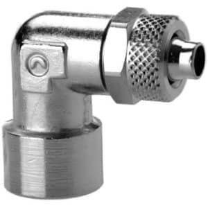 CAMOZZI push-on fitting vinkelforskruning i messing med 6/4 mm rørtilslutning og G 1/4 tommer indvendig gevind til pneumatiske systemer