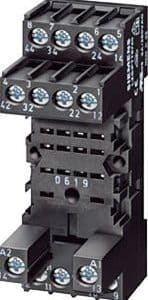 Siemens relæsokkel til 4 skiftekontakter LZS serie DIN-skinne montage