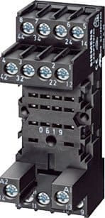 Siemens relæsokkel til 4 skiftekontakter LZS serie DIN-skinne montage