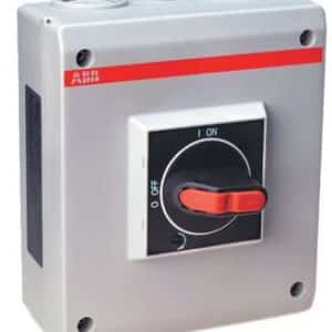 ABB sikkerhedsafbryder 6-polet 16A sort drejegreb plastkapsling