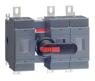 ABB sikringsbryder OS400D12 3-polet 400A med sort greb til DIN-montering