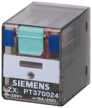 Siemens LZX stikbensrelæ med 4 omskiftere til DIN-skinne montage