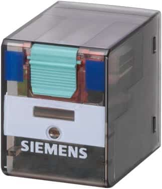 Siemens stikbensrelæ med 4 omskiftere til DIN-skinne montering