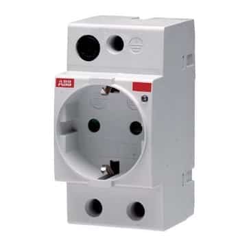 ABB stikdåse Schuko til DIN-skinne montering 16A 250V