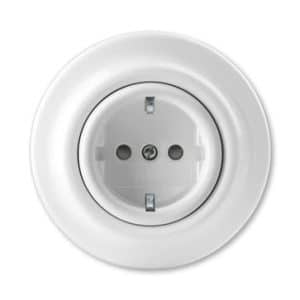 ABB Decento schuko stikkontakt 16A glans hvid porcelæn