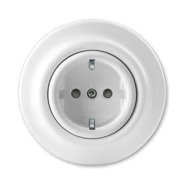 ABB Decento schuko stikkontakt 16A glans hvid porcelæn