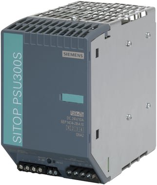 Siemens SITOP PSU300S stabiliseret DC-strømforsyning 24V 10A til DIN-skinne montering