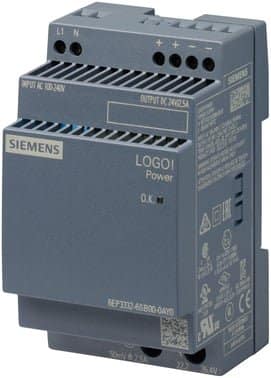 Siemens LOGO!POWER strømforsyning 24V 2.5A til DIN-skinnemontage