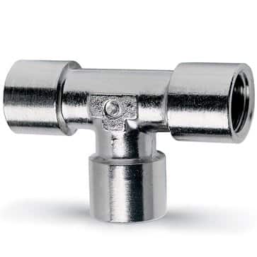 Camozzi T-fitting i messing med 1/2 tommer indvendig gevind til pneumatik