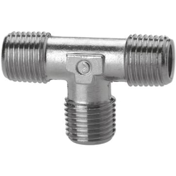 Camozzi T-fitting i messing med 1/8 tommer BSPT udvendig gevind til pneumatiske systemer