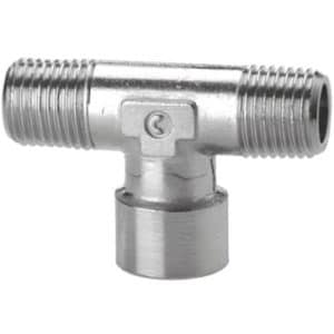 Camozzi T-fitting i messing med G1/4" BSPT-gevind til pneumatisk lufttilslutning