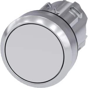 Siemens trykknap 22mm hvid metal flad momentan kontakt Sirius 3SU
