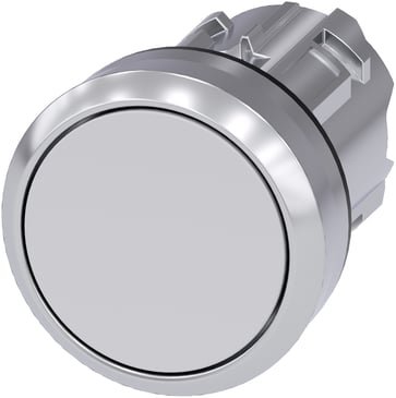 Siemens trykknap 22mm hvid metal flad momentan kontakt Sirius 3SU