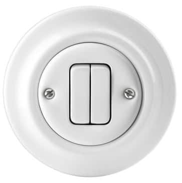 ABB Decento trykkontakt i hvid glans porcelæn 10A 250V
