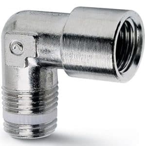 Camozzi pneumatisk vinkelkobling G1/8 tommer i messing med PTFE-tætning