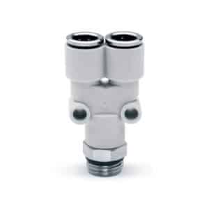 Camozzi Y-fitting 10 mm push-in technopolymer med 3/8 tommer gevind til pneumatik