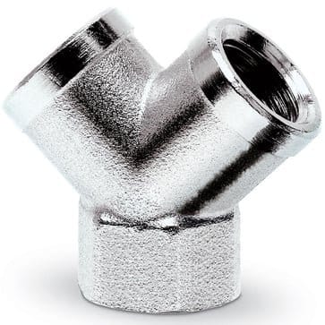 Camozzi Y-fordeler i messing med 3/8 tommer BSP indvendig gevind til pneumatiske systemer