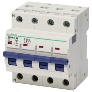 Elworks automatsikring 3P+N C16 6kA til DIN-skinne montering