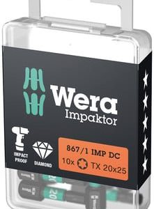Wera 867/1 IMP DC Impaktor bits Torx 20 25mm i pakke med 10 stykker