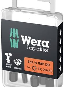 Wera 867/4 IMP DC Impaktor bits Torx 20 i 50 mm længde, pakke med 5 stk