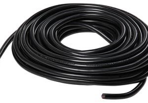 Elworks plastledning rund sort 10 meter H03VV-F 2x0,75 mm²