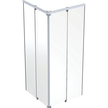 Ifo Showerama frontelement brusekabine 900x900 mm hvid aluminium klart glas