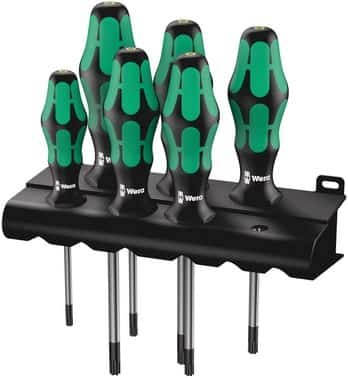 Wera Kraftform Plus skruetrækkersæt med 6 Torx skruetrækkere BO TX 10-40