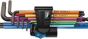Wera stiftnøglesæt 950/9 Hex-Plus Multicolour med 9 farvemarkerede nøgler