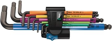 Wera stiftnøglesæt 950/9 Hex-Plus Multicolour med 9 farvemarkerede nøgler