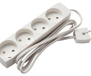 Elworks stikdåse T13 hvid med 4 udtag og 1,5 meter ledning