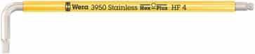 Wera vinkelnøgle 3950 SPKL Hex-Plus i rustfrit stål med kuglehoved 4 mm