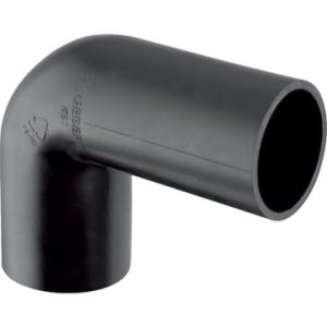 Geberit PE-HD afløbsbøjning 90 grader sort 56mm til gummimanchet