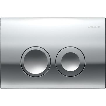 Geberit Delta25 betjeningsplade i blank forkromet finish med dobbeltskyl funktion