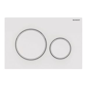 Geberit Sigma20 betjeningsplade i hvid mat finish med dobbeltskyl-funktion