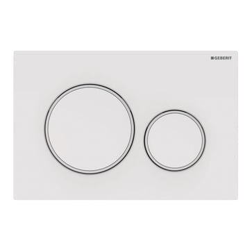 Geberit Sigma20 betjeningsplade i hvid mat finish med dobbeltskyl-funktion