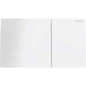 Geberit Sigma70 betjeningsplade i hvid med glasoverflade til indbygningscisterne