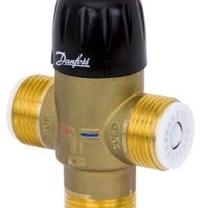 Danfoss TVM-W blandeventil 1" 3-vejs i afzinkningsfrit messing til brugsvandsinstallationer