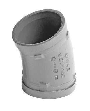 Victaulic 22,5 graders bøjning 76,1 mm galvaniseret duktilt jern til rille-systemer