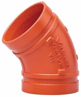 Victaulic Quickvic V11 orange bøjning 45 grader 114,3 mm til HVAC rille-system