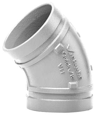 Victaulic Quickvic V11 bøjning 45 grader 60,3 mm galvaniseret rille fitting til HVAC