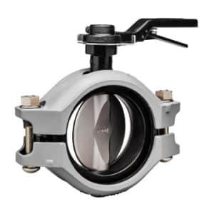 Victaulic Serie 124 butterflyventil 114,3 mm galvaniseret med håndtag til HVAC-installationer