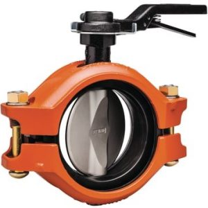 Victaulic Series 124 butterflyventil 60,3 mm DN50 med orange håndtag til HVAC-installationer
