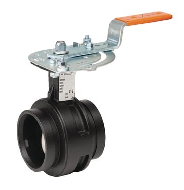 Victaulic Series 761 butterflyventil 88,9 mm sort duktilt jern med håndtag