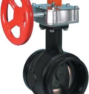 Victaulic FireLock 705 butterflyventil med gearboks DN50 i sort duktiljern til sprinklersystemer