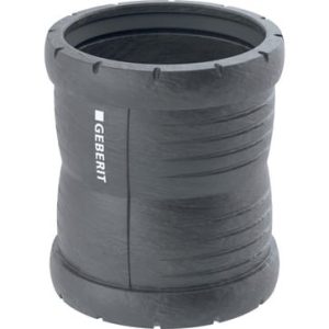 Geberit Silent Pro dobbeltmuffe 50 mm i sort polypropylen med EPDM-tætning