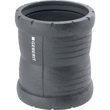 Geberit Silent Pro dobbeltmuffe 50 mm i sort polypropylen med EPDM-tætning
